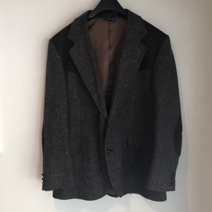 Pendleton Brown tweed and suede blazer size 42 men